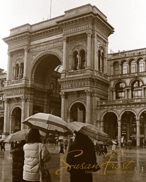 Women with Umbrellas - Sepia