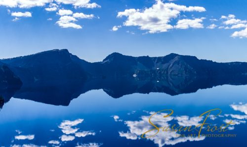 Crater Lake Rim with Clouds